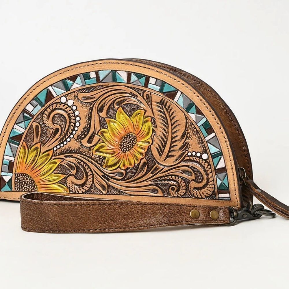 American Darling Taco Genuine Leather Western Women Sunflower Bag Handbag Purse